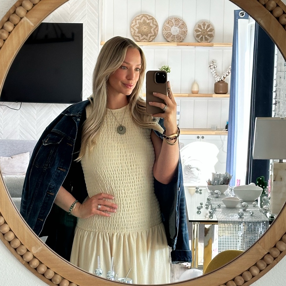 🤍 H&M Drop Waist Midi Dress – Size M 🤍